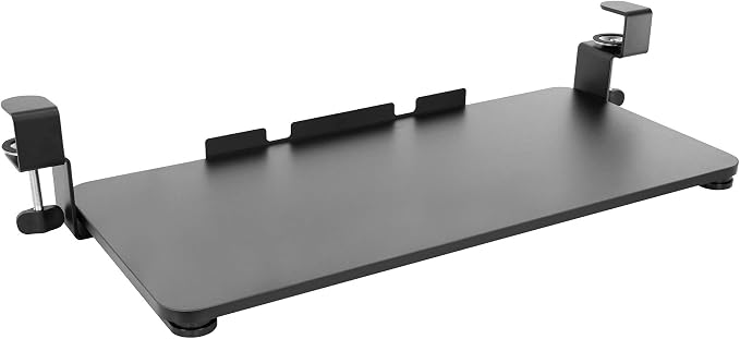 Mount-It! Clamp-On Under Desk Keyboard Tray, No-Drill Slide-Out Keyboard & Mouse Platform, 26.4" W × 11.8" D, Adjustable Ergonomic Keyboard Drawer, Fits Desks up to 1.5" Thick