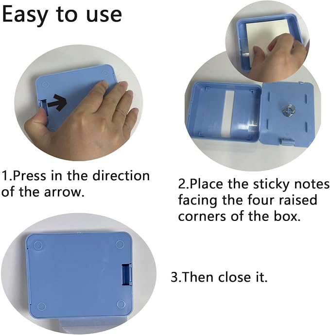 Notes Dispenser 3 x 3 inches Sticky Note Holder with 100- Sheet Pad Notes | 3 x 3 inches, White, Pink sticky note paper，Non-Slip Base Notes Container Dispensing for Home, Office & School Use
