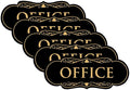 All Quality Designer Office Sign | Easy Installation - Black/Gold - Large (5 Pack)