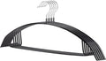 Sweater Hangers No Shoulder Bump, Non-Slip Rubber & Rust-Free Metal | Heavy Duty and Ergonomic Curved for Closet Clothes like Suits Coats Pants Dresses or Shirts, Set of 5, Black Coated