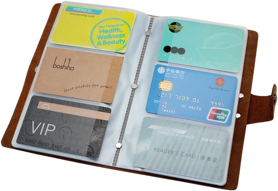 boshiho Leather Credit Card Holder Business Card Case Book Style 90 Count Name ID Card Holder Book