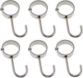 Stainless Steel Kitchen Hanger Hooks,Heavy Duty Rod Tube Rail Hanger Hooks for Hanging Pots and Pans,Towels,Oven Mitts,Fits for 25mm/1" Dia Rod,6 Pack (25mm Diameter)