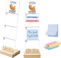 Sticky Note Holder, Monitor Memo Board, Acrylic Post It Note Holder with Wooden Base, Includes 200 Notes, Desk Organizer, Funny Giraffe Quote “Tested Positive for Laziness”