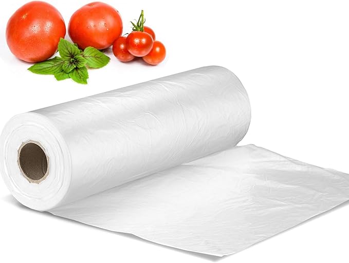14" X 20" Plastic Produce Bag on a Roll, Clear Food Storage Bags for Bread Fruits Vegetable, 350 Bags/Roll (4 Rolls)