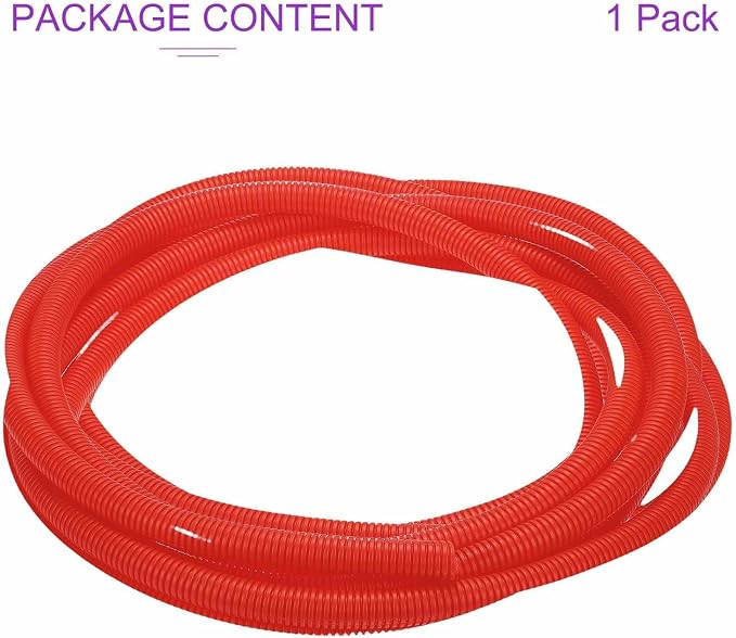DMiotech 100ft Wire Loom Split Tubing 5/8 Inch(15.9mm) ID, Cord Protectors from Pet Flexible Conduit Cable Management for Office Home Garden, Red