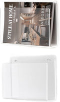 2 Pcs Magazine Holder, Wall Mount Clear Acrylic Magazine Rack, Organizer Folder, Bookshelf, File Storage Rack for Waiting Room, Living Room, Office, Home Display