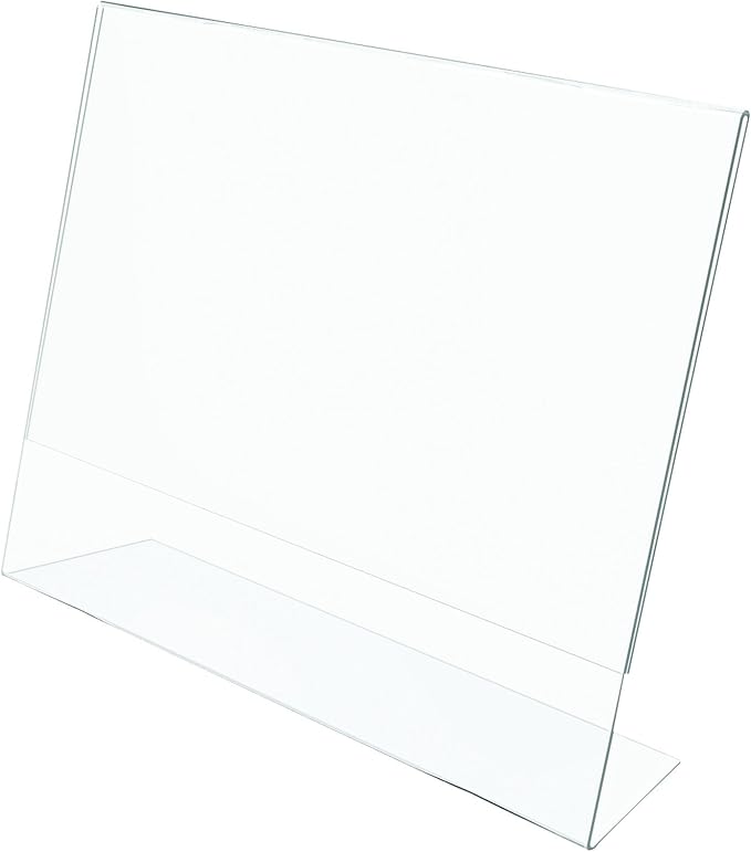 deflecto Classic Image Slanted Sign Holder, Landscaped, 11 x 8.5 Insert, Clear