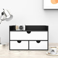 Bamboo Desk Organizer with Drawers, Desktop Storage for Office Supplies | 3 Drawers Desktop organizer, No Assembly Required, Natural Wood Wooden Desktop Drawers Box for Bills, Cosmetics, Seals, Paper