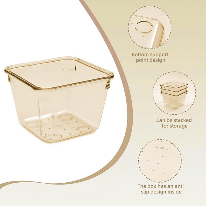 Kitchen Desk Drawer Organizers Storage for Office, Small Acrylic Vanity Trays Makeup Organizer for Drawer Bathroom Plastic Make up Organizers 25 Pcs Clear Champagne