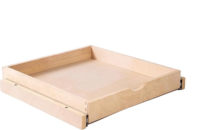 Couver Pull Out Drawers For Cabinets, 19.5"W x 21.25"D X 4"H Soft Close Slide Out Wood Shelves Storage Organizer for Kitchen, Finished, Heavy-Duty, Bottom Assembly