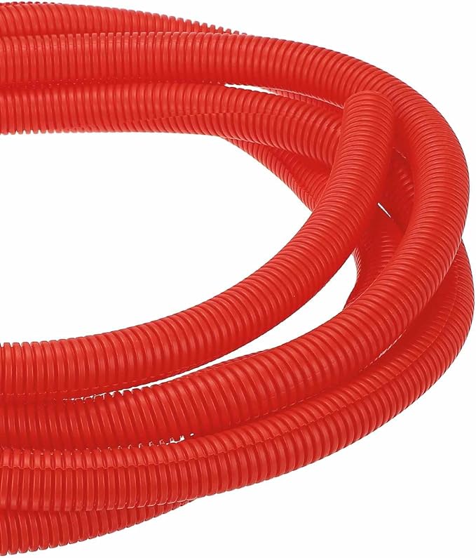 DMiotech 20ft Wire Loom Split Tubing 1 Inch(25.4mm) ID, Cord Protectors from Pet Flexible Conduit Cable Management for Office Home Garden, Red