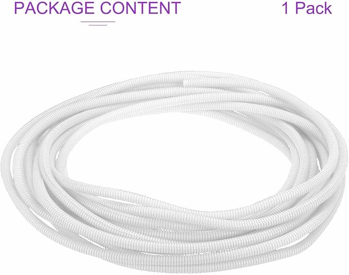 DMiotech 50ft Wire Loom Split Tubing 3/8 Inch(9.5mm) ID, Cord Protectors from Pet Flexible Conduit Cable Management for Office Home Garden, White