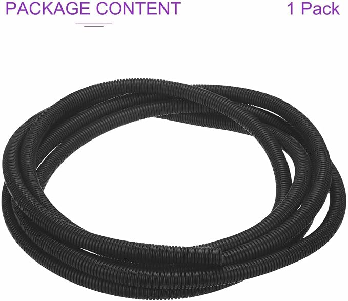 DMiotech 50ft Wire Loom Split Tubing 5/8 Inch(15.9mm) ID, Cord Protectors from Pet Flexible Conduit Cable Management for Office Home Garden, Black