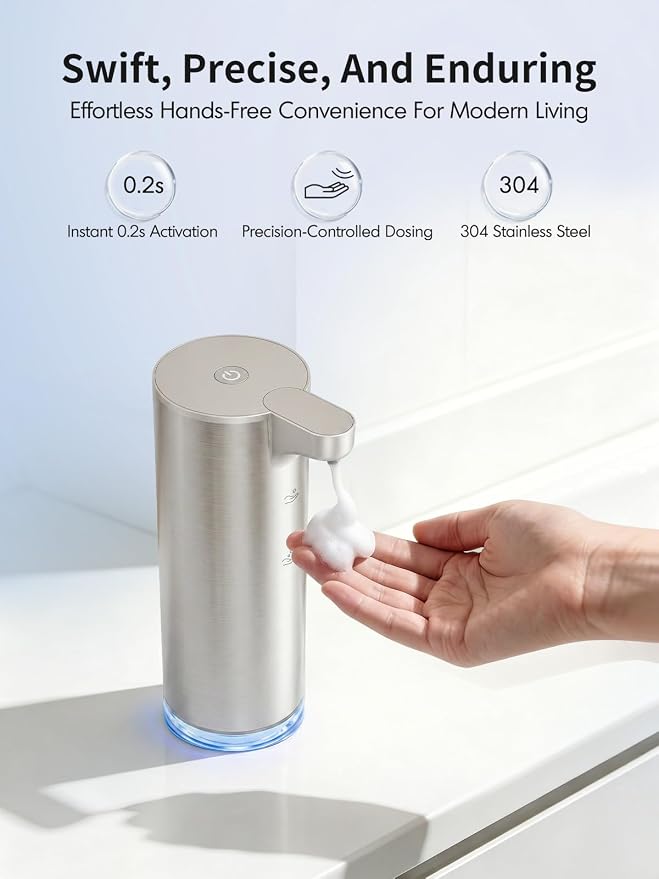Automatic Soap Dispenser Touchless Foaming: Stainless Steel Free Touch