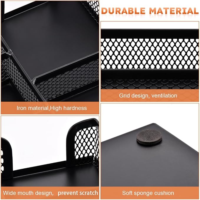 Desk Drawer Organizer, Office Metal Mesh Drawer Divider Organizer Tray with 6 Compartments, Pen Organizer for Desk Drawers Tray Desktop Accessories(COLOR:Black)