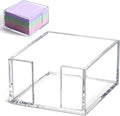 Acrylic Sticky Note Holder, 3x3 Crystal Clear Notepad Holder | with Anti-Slip Base Sticky Note Dispenser for School Dorm Home and Office Organizer