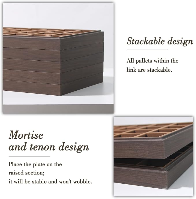 Wood Jewelry Organizer Tray, 5-Piece Set (Brown, 5Pc) | 5 Piece Jewelry Organizer Set, Large Capacity Storage, Glass Top Ring Necklace Display, Versatile Tray