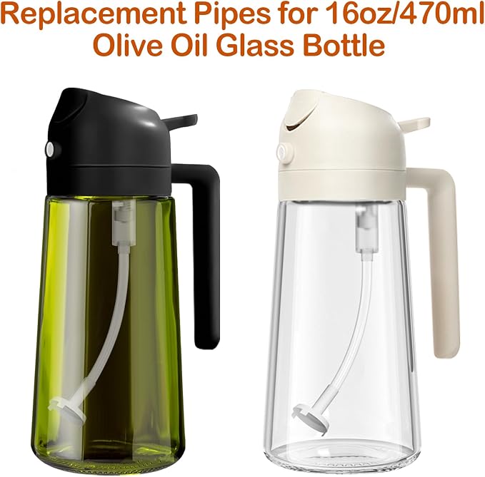YARRAMATE 4Pcs Spray Straw Replacement for Kitchen Oil Sprayer Bottle, 4.72in/12cm Replacement Pipes for Cooking 16oz/470ml Olive Oil Glass Dispenser Bottle, Replace Oil Spray Tube Set