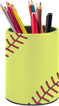 Softball Pen Holder Pencil Cup for Desk Organizer | Cute Makeup Brush Holder PU Multifunctional Office Suppliesfor Decor Home Classroom School
