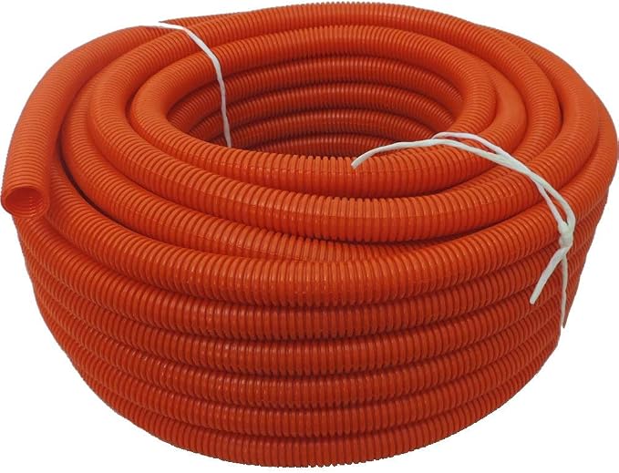 Flexible Polyethylene LDPE Non-Split Corrugated Wire Loom Tubing (1" Dia. x 100 ft, Orange)