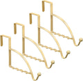 Hotop 4 Pieces Over Door Hooks Hanger Multi Hanging Storage Organizers Valet Hooks for Coats Clothes Hoodies Hats Scarves Purses Keys Bath Towels Robes & More (Champaign Gold)