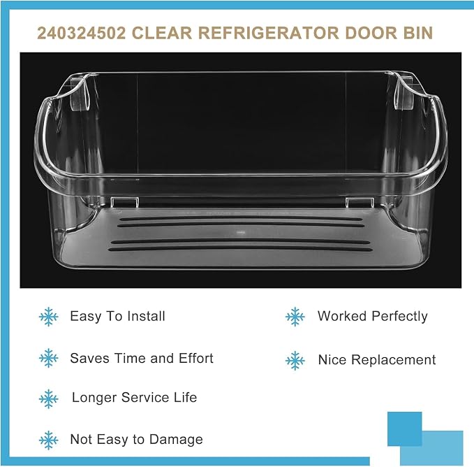 [2 PACK] AMI PARTS 240324502 Refrigerator Door Bin Shelf | Compatible with cro-sley,frigi-daire,ken-more Replace 844402,AP2549806,PS429767,EAP429767
