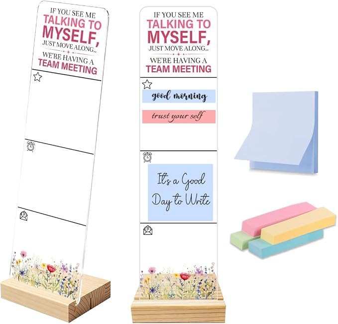 Sticky Notes Monitor Memo Board with Removable Wooden Base If You See Me Talking to Myself Funny Quote Message Board Portable Sticky Note Holder with 200 Sheets Sticky Notes Office Desk Decor Gift