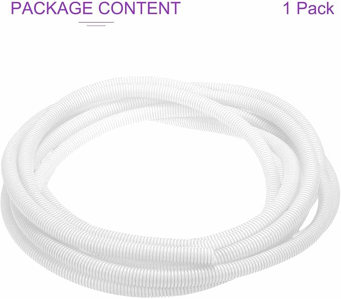 DMiotech 100ft Wire Loom Split Tubing 5/8 Inch(15.9mm) ID, Cord Protectors from Pet Flexible Conduit Cable Management for Office Home Garden, White
