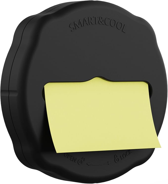 SMART&COOL Magnetic Pop-Up Note Dispenser for 3 x 3 in Pop-Up/Accordion-Style Sticky Notes, 1Pack, Black (Notes Not Included)