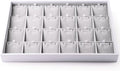 Oirlv Leather Pendant Display Tray White | Stacking Design, Suitable for Home Users or Store Owners Who Need to Display Goods. Suitable for Use Inside Drawers.