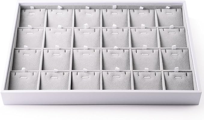 Oirlv Leather Pendant Display Tray White | Stacking Design, Suitable for Home Users or Store Owners Who Need to Display Goods. Suitable for Use Inside Drawers.