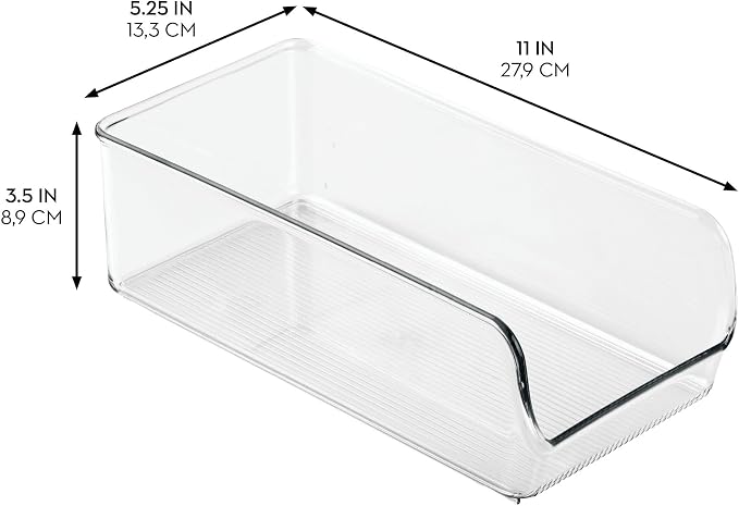 iDesign Pantry Bin for Kitchen or Cabinet Storage, Set of 4, Clear