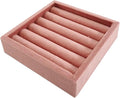 SCIKHETF Velvet Ring Earrings Studs organizer Tray Small Ring Insert Display Tray 5 Slots Stackable (Peach Pink)