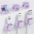 AhaStyle Magnetic Cable Organizer [1s Lock] 6 Pack Cord Holders Cable Clips | Strong Adhesive Hide Cable Cord Keeper Adhesive Wire Organizer Keeper for Nightstand Kitchen Car Office