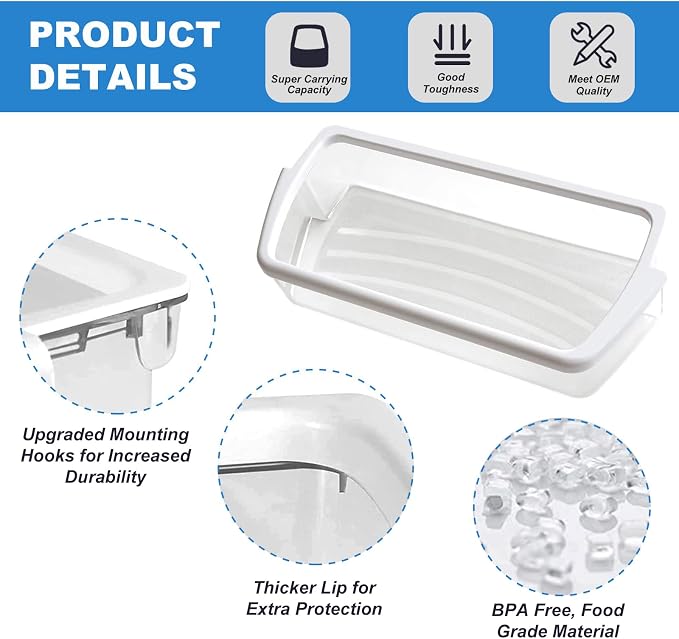 UPGRADED W10321304 Refrigerator Door Shelf Bin, Compatible with Whirlpool Refrigerator Replaces WPW10321304 PS11752778 AP6019471 2179574 2179575