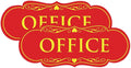 All Quality Designer Office Sign | Easy Installation - Red/Yellow - Large (2 Pack)