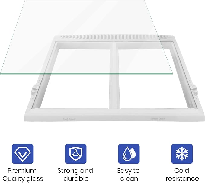 Crisper Glass Replacement Compatible with Frigidaire 240350608/AP2115928-24" x 15.5" x 1/8" Tempered Glass Crisper Drawer Cover Insert Compatible with Kenmore, Electrolux, Crosley, and More