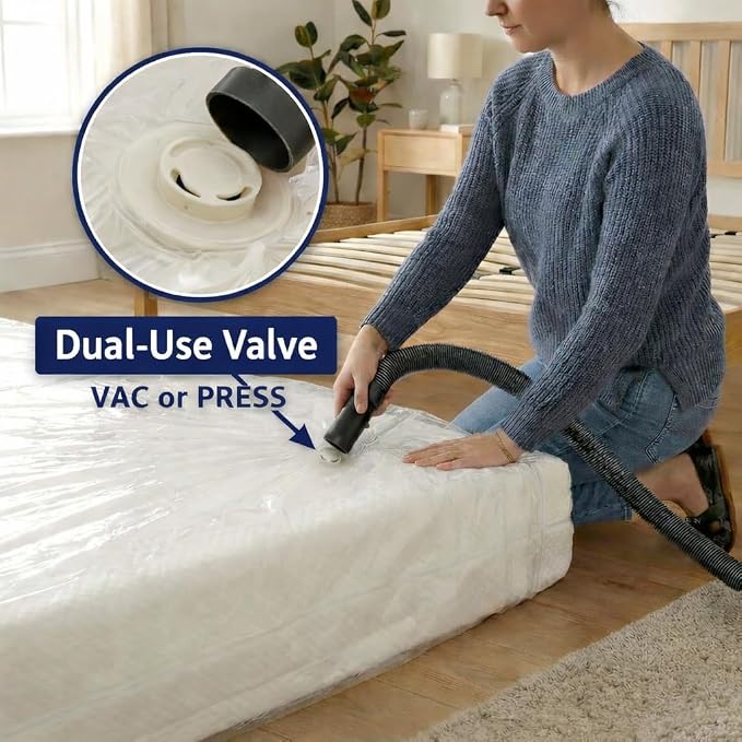 Hefty Shrink-Pak Mattress Bags for Moving – Twin/Twin XL Size | Heavy Duty & Water Resistant Vacuum Compression Mattress Bag, Storage Protection Mattress Cover for Moving