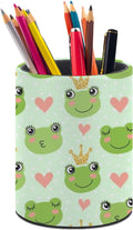 Cute Frogs Pen Holder Pencil Cup for Desk Organizer | Cute Makeup Brush Holder PU Multifunctional Office Suppliesfor Decor Home Classroom School