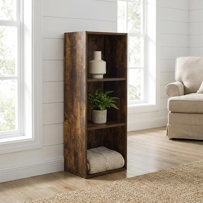 Furnifact Amber Pine Bookcase with Sturdy Wood Construction, Spacious Open Shelves, Modern Design, Durable and Stylish for Home or Office Decor