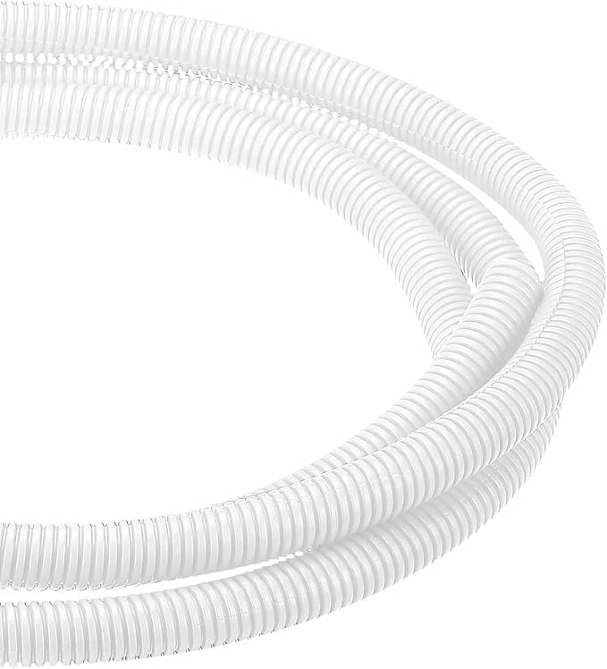 DMiotech 10ft Wire Loom Split Tubing 5/8 Inch(15.9mm) ID, Cord Protectors from Pet Flexible Conduit Cable Management for Office Home Garden, White