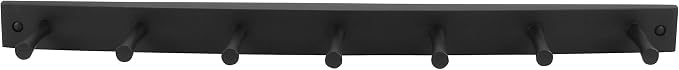 Spectrum Diversified Wood Hook Rack, 7 Peg, Black (Pack of 2)