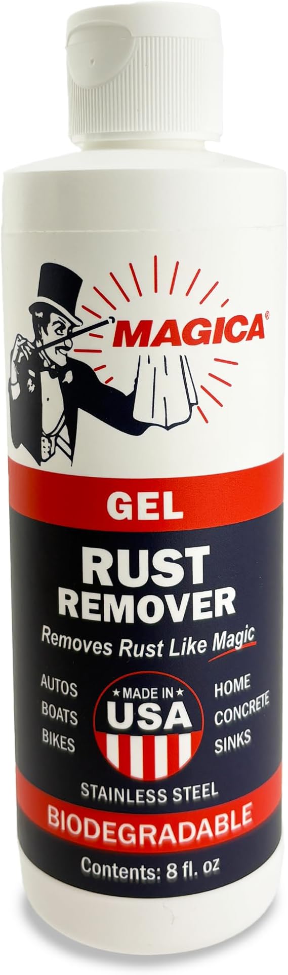Magica® Rust Remover Reliably Removing Rust Stains for over 35 years USA Made (8oz Gel)