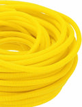 DMiotech 100ft Wire Loom Split Tubing 3/8 Inch(9.5mm) ID, Cord Protectors from Pet Flexible Conduit Cable Management for Office Home Garden, Yellow