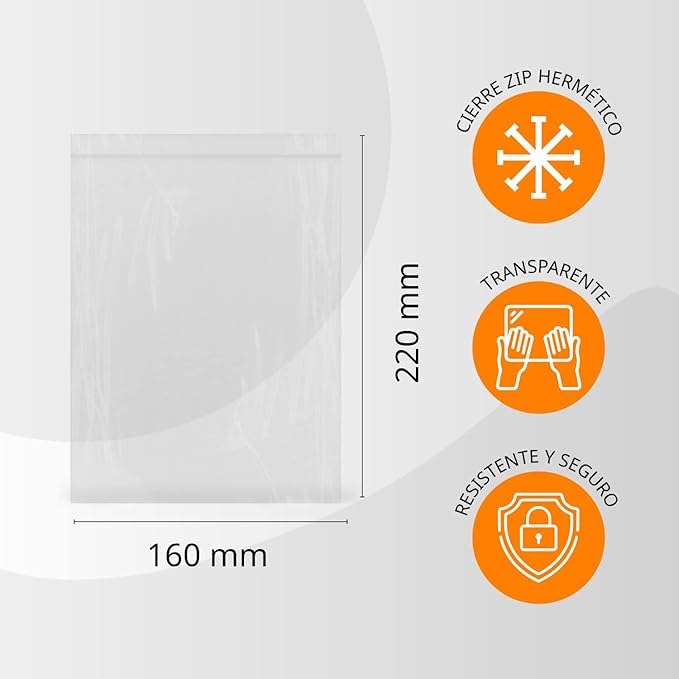 500 Clear Plastic Seal Bags Ideal for Freezing Food, Document Storage, Reusable and Storage Bags – Ophituria (500 Bags, 160 x 220 mm)