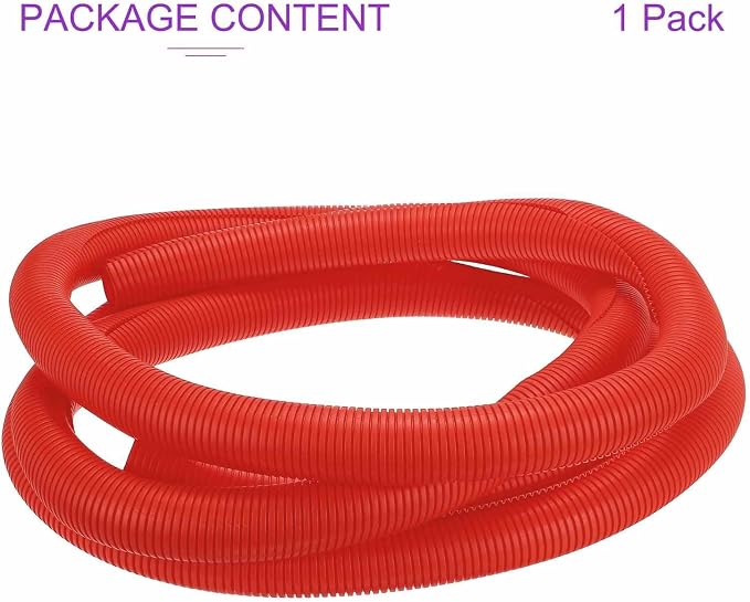 DMiotech 20ft Wire Loom Split Tubing 2 Inch(50.8mm) ID, Cord Protectors from Pet Flexible Conduit Cable Management for Office Home Garden, Red