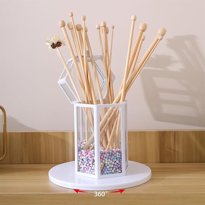6 inch Small Lazy Susan Turntable Acrylic Ball Bearing Rotating Tray for Spice Rack Table Cake Kitchen Pantry Decorating Bathrooms, 20-lb Load Capacity (360˚ Rotation) – White