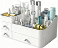 Makeup Organizer with 3 Drawers, Bathroom Counter Organizer. | Plastic Cosmetic Display Case, Ideal for Make Up, Skincare, Perfume; Suitable for Dresser Top, Vanity and Desk