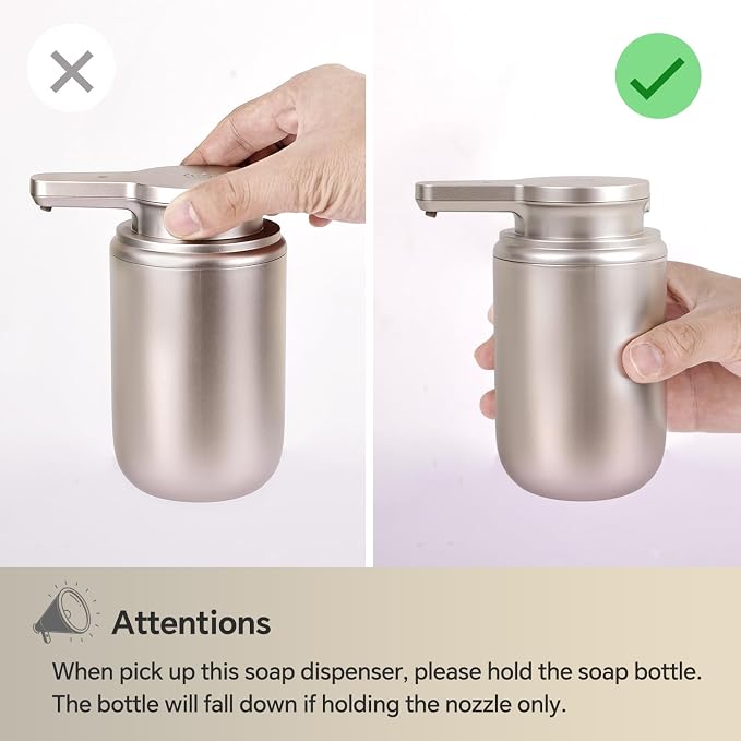 LAOPAO Automatic Soap Dispenser, Liquid Hand Soap Dispenser for Bathroom Kitchen Rechargeable Touchless Hand Soap Pump, 10oz