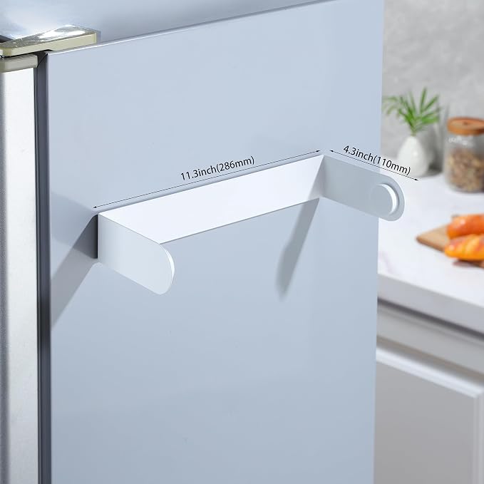 DELITON Magnetic Paper Towel Holder - Multifunctional White Paper Towel Rack with Strong Magnetic Fit Most Size Paper Towels for Refrigerator, Rv, Garage, BBQ